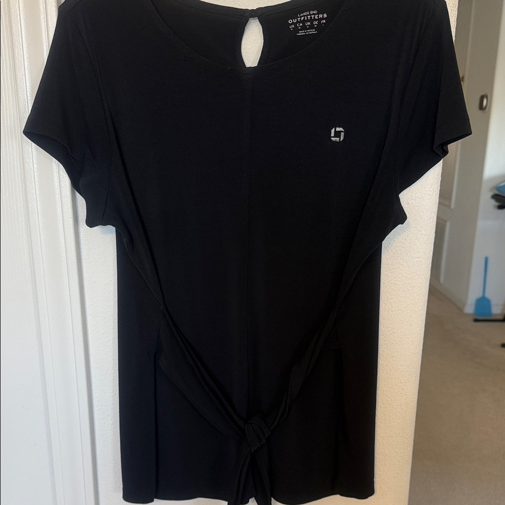 Lands' End Black Women's Short Sleeve Top
